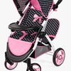 Bayer Design Twin Star Tvillingdukkevogn, Svart/Rosa