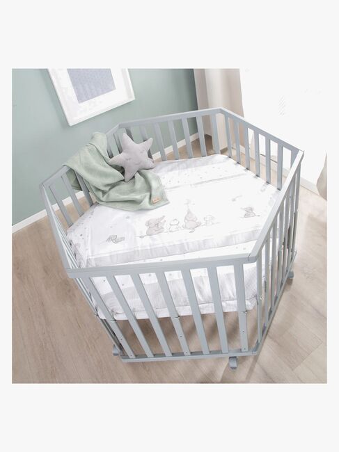 Roba Hexagon Lekegrind med Hjul, Star Magic Taupe