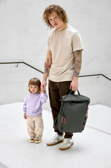 Lässig Outdoor Stelleveske Ryggsekk med Roll-top-åpning, Dark Olive