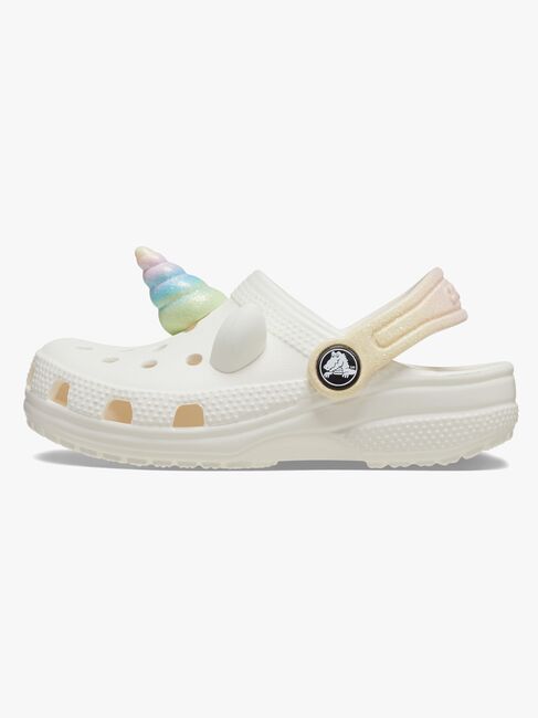 Crocs Classic IAM Rainbow Unicorn Kids Sandaler, Chalk
