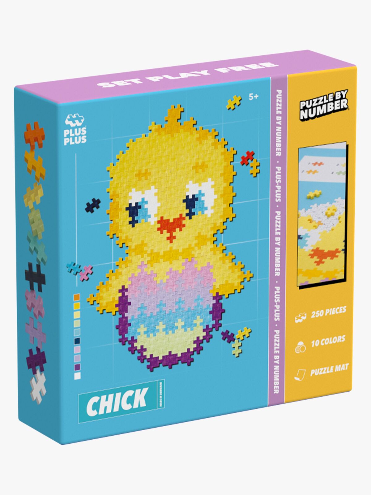 Plus-Plus Puzzle By Numbers Chick Byggesett 250 Deler