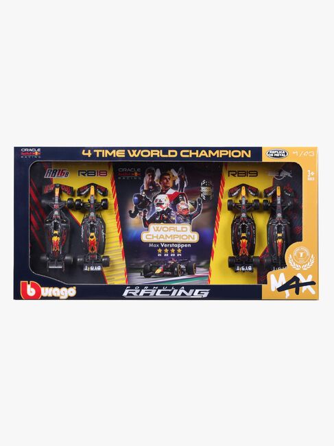 Bburago F1 Red Bull Racing Max Verstappen World Champion Bilsett 1:43 4-Pakk