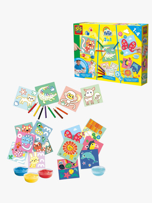 SES Creative 3-in-1 Hobbysett Min Første Fingermaling Fargelegging & Former