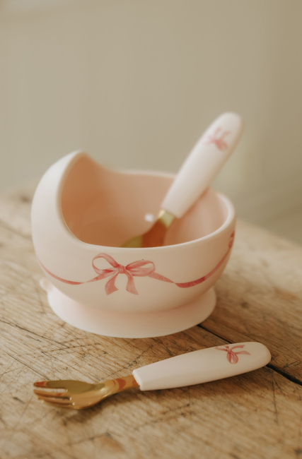 Elodie Skål Sett Silikon, Rosy Bow