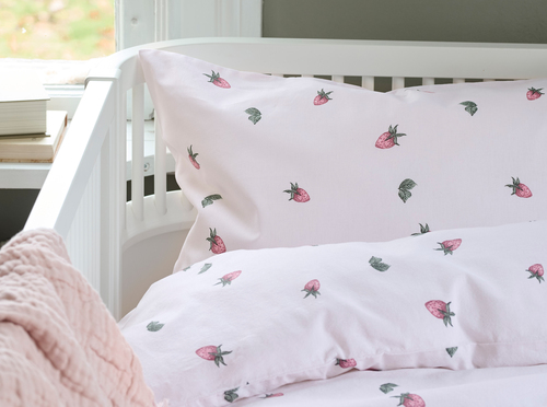 Borganäs Sengesett Sprinkelseng Jordbærdrøm 100x130