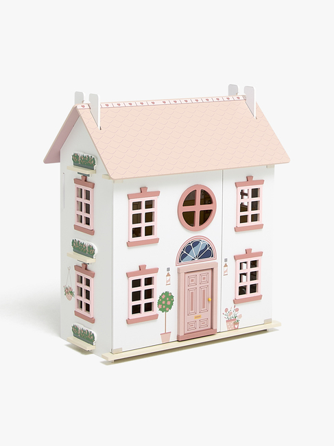 Alice & Fox Dukkehus med Møbel & 4 Dukker, Rosa
