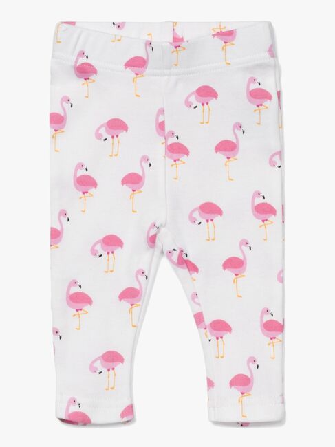 Tiny Treasure Lexi Leggings 2-Pack, White/Flamingo
