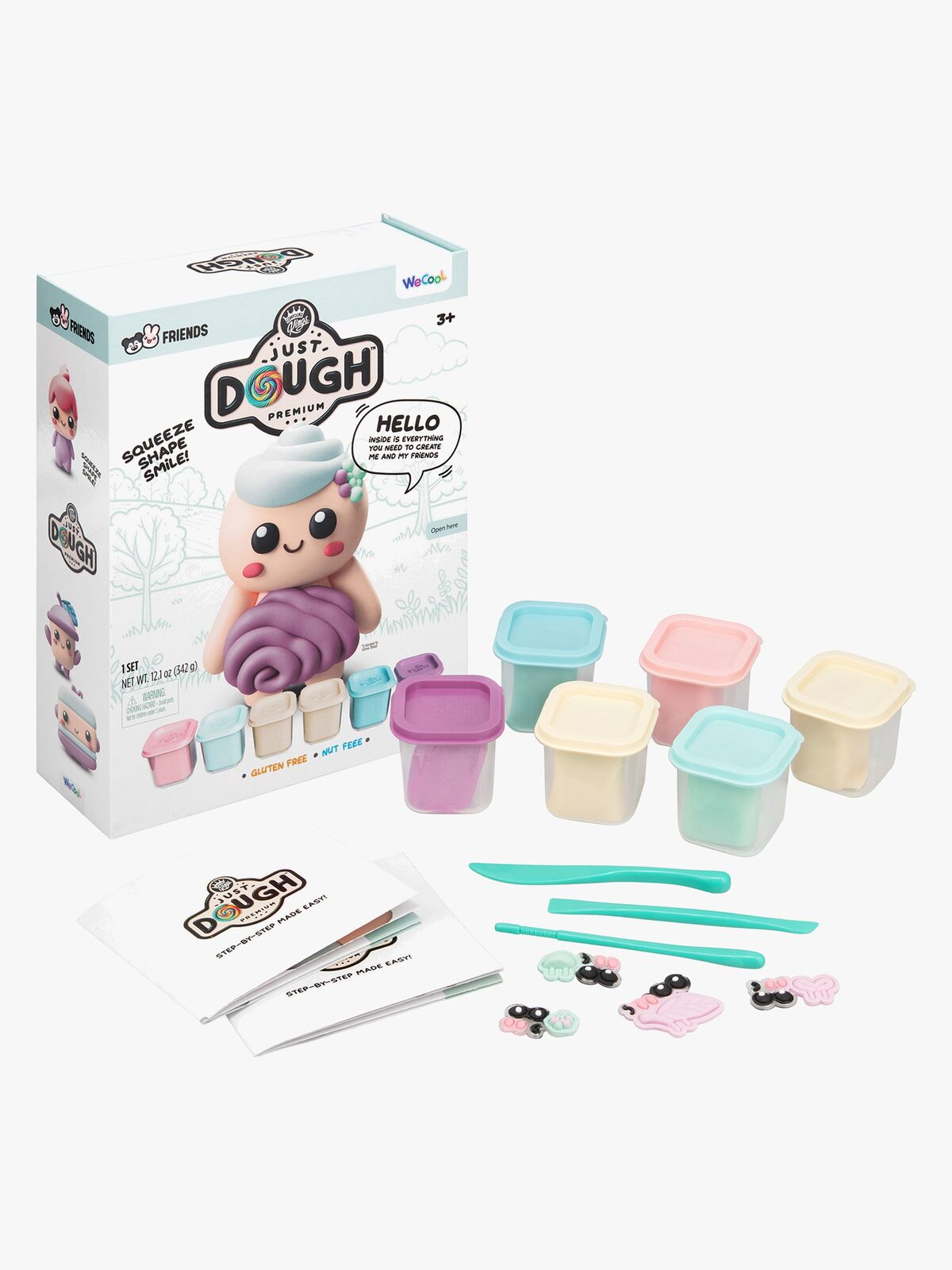 Just Dough Lufttørkende Leire Figur 57 g, 6-Pakk