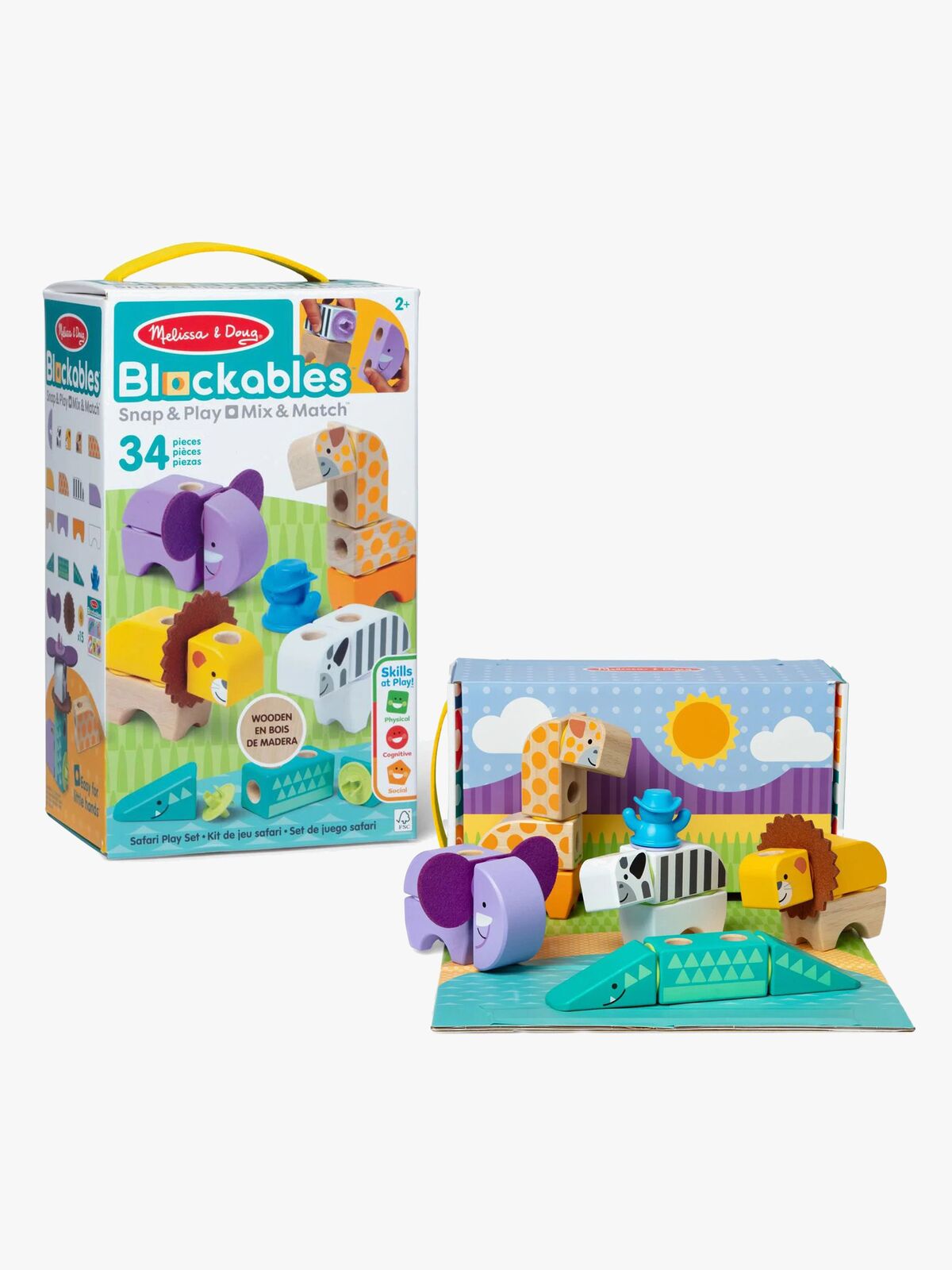 Kjøp Melissa & Doug Blockables Byggesett Safari 34 Deler