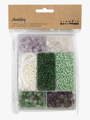 Creativ Company Perlesett Krystaller, Grønn/Lilla