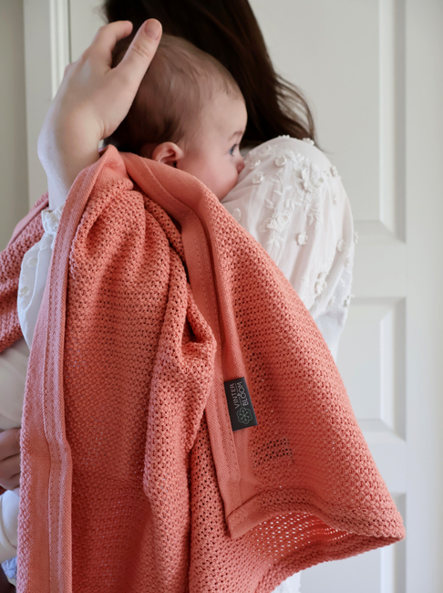 Vinter & Bloom Soft Grid EKO Helseteppe, Clay Coral