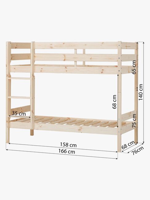 Hoppekids ECO Comfort Køyeseng 70x160, Wood