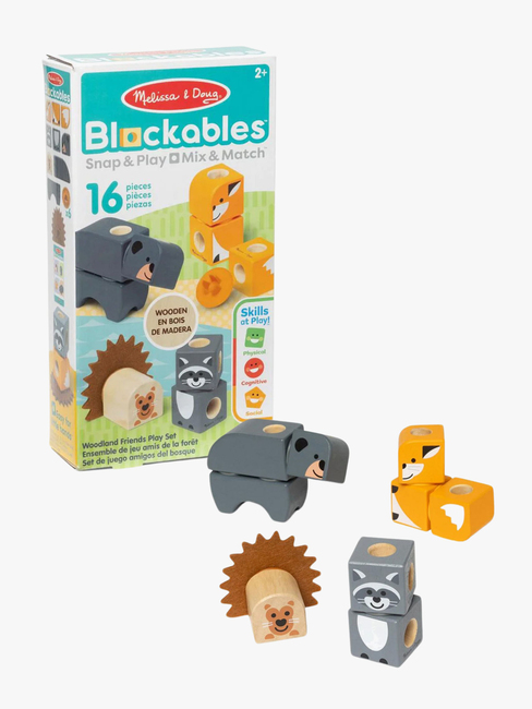 Melissa & Doug Blockables Byggesett Skogsdyr 16 Deler