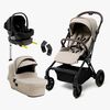 Beemoo Pro Twist Duovogn Inkl. Beemoo Route Babybilstol & Base, Latte Beige/Black Stone