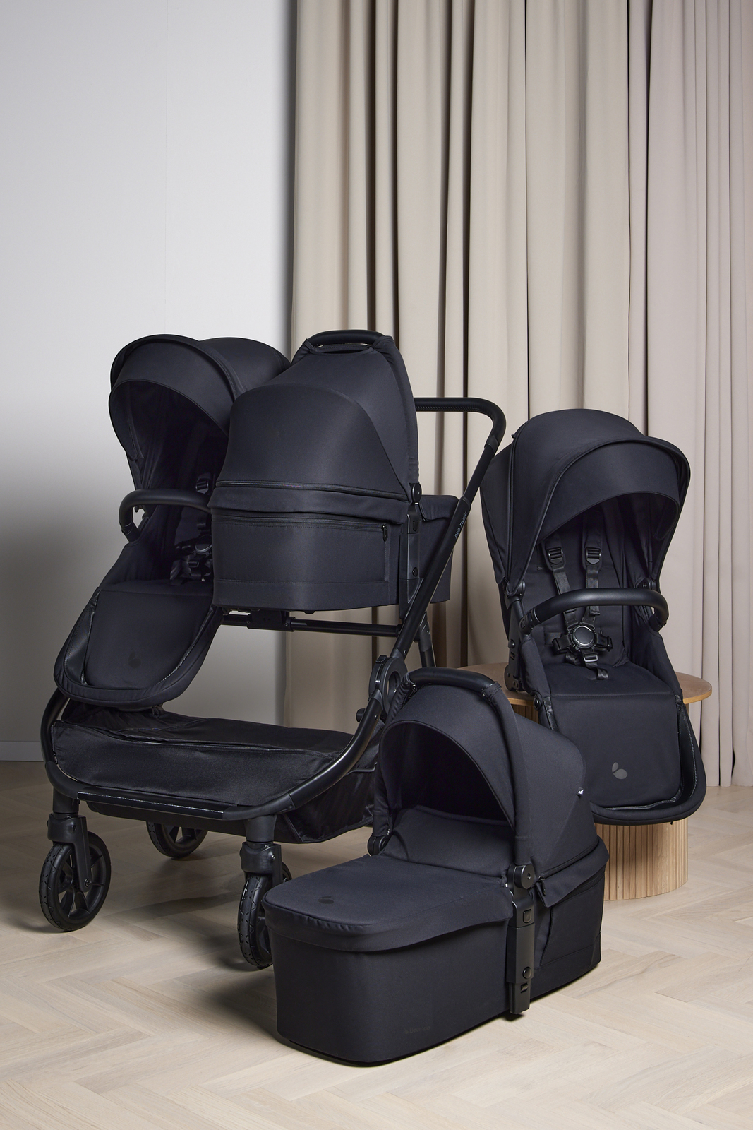 Beemoo Pro Twin 2 Tvillingvogn, Coffee Black