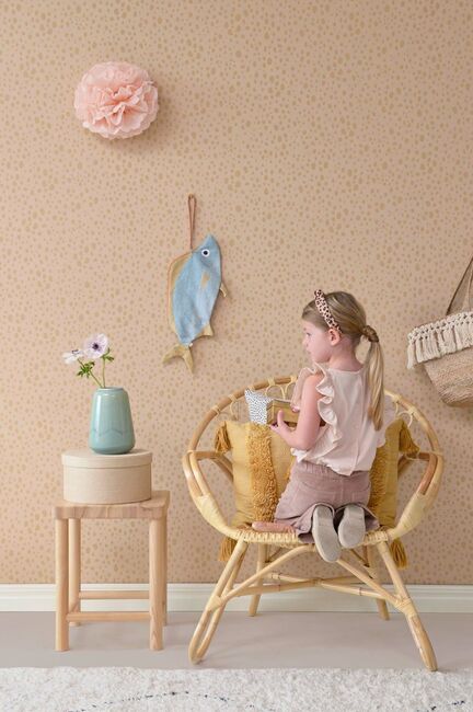 Majvillan Tapet Animal Dots, Dusty Peach