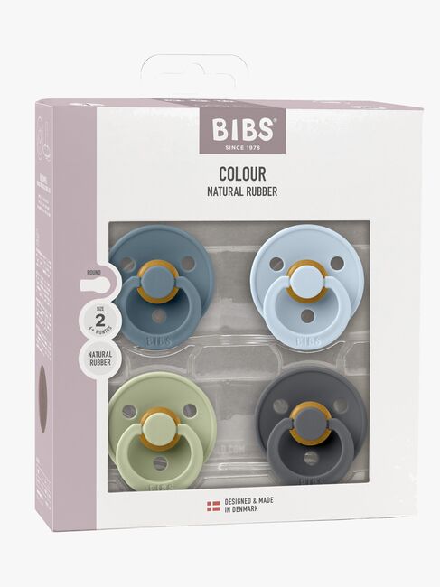 BIBS Colour Smokk 4-Pakk Lateks Str 2, Petrol/Sage/Baby Blue/Iron