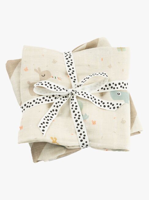 Done By Deer Celebration Musselinteppe 2-Pakk, Sand