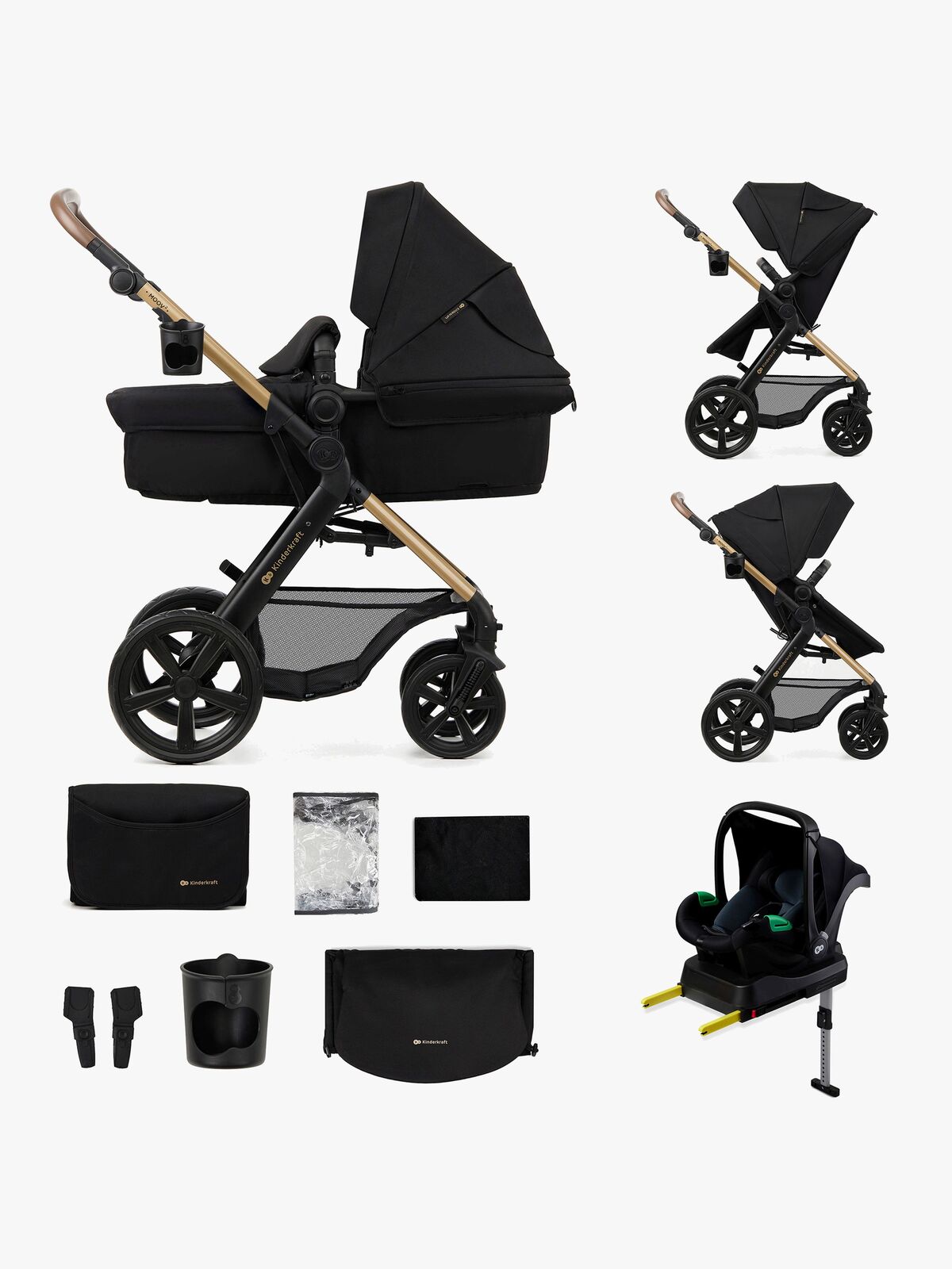 Kinderkraft MOOV 2 4-in-1 Duovogn, Pure Black