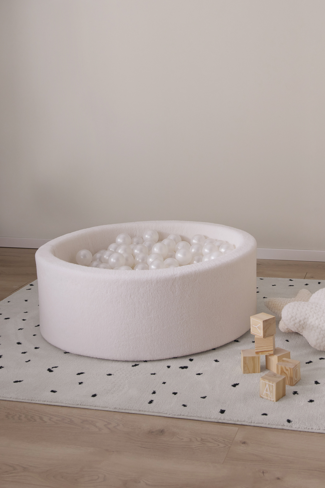 Alice & Fox TEDDY Ballbasseng 30x90, Hvit