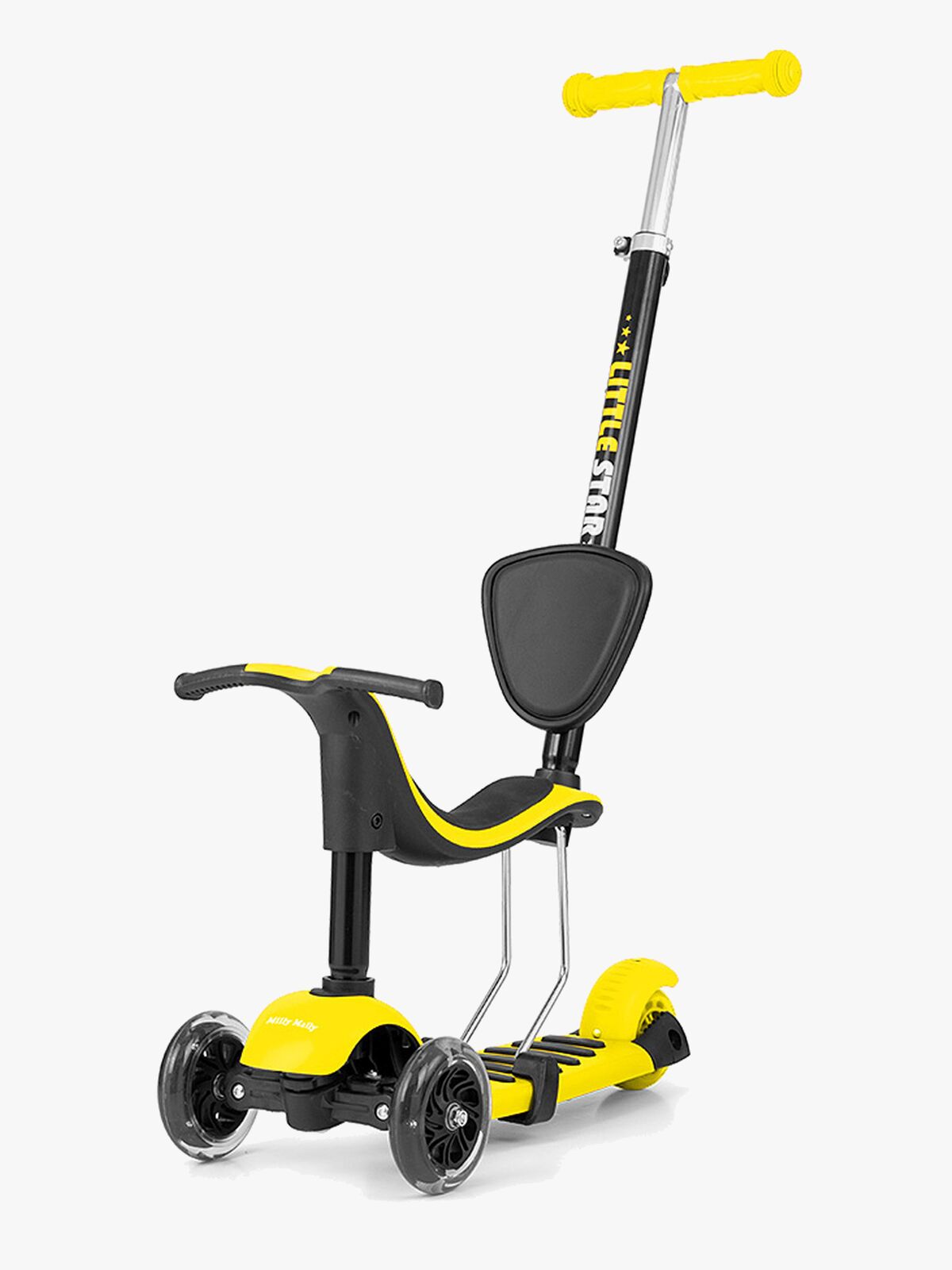 Milly Mally Little Star Gåbil/Scooter 3-in-1, Gul