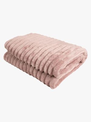 KMCarpets Stripe Pledd 130x170, Rosa