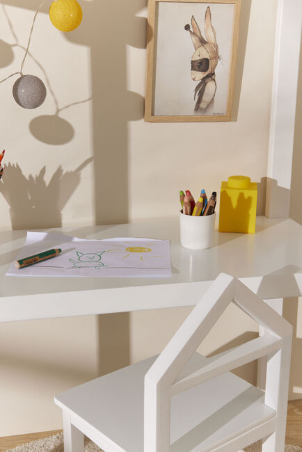 JLY  Hus Skrivebord med Stol, Hvit