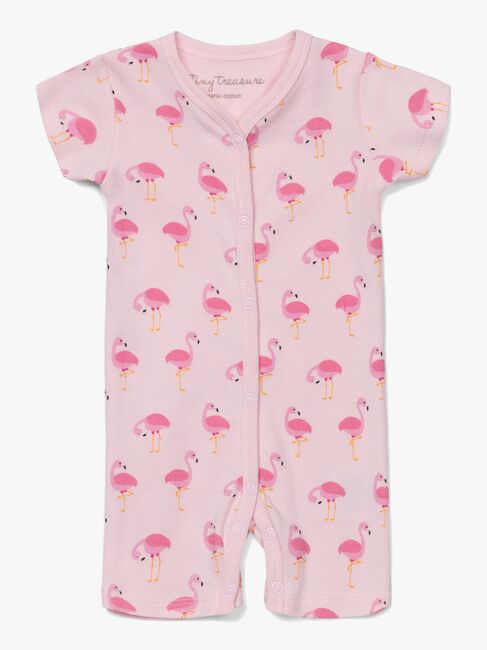 Tiny Treasure Summer Jumpsuit 2-Pack, Pink/Flamingo