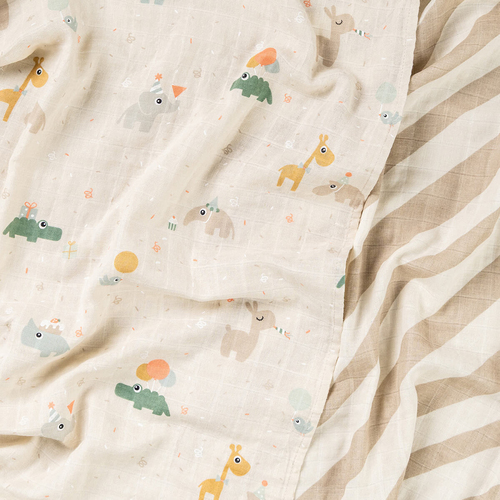 Done By Deer Celebration Musselinteppe 2-Pakk, Sand