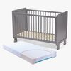 JLY ALMA Heaven Sprinkelseng + Babymatex Madrass Carpathia 60x120, Grå