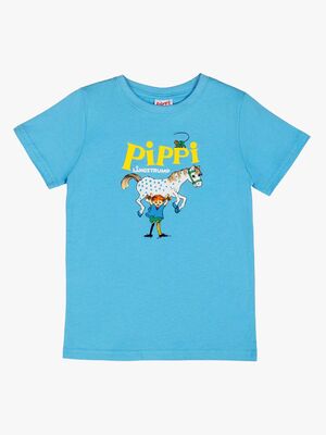 Pippi Langstrømpe X Martinex Pippi Logo T-skjorte, Blå