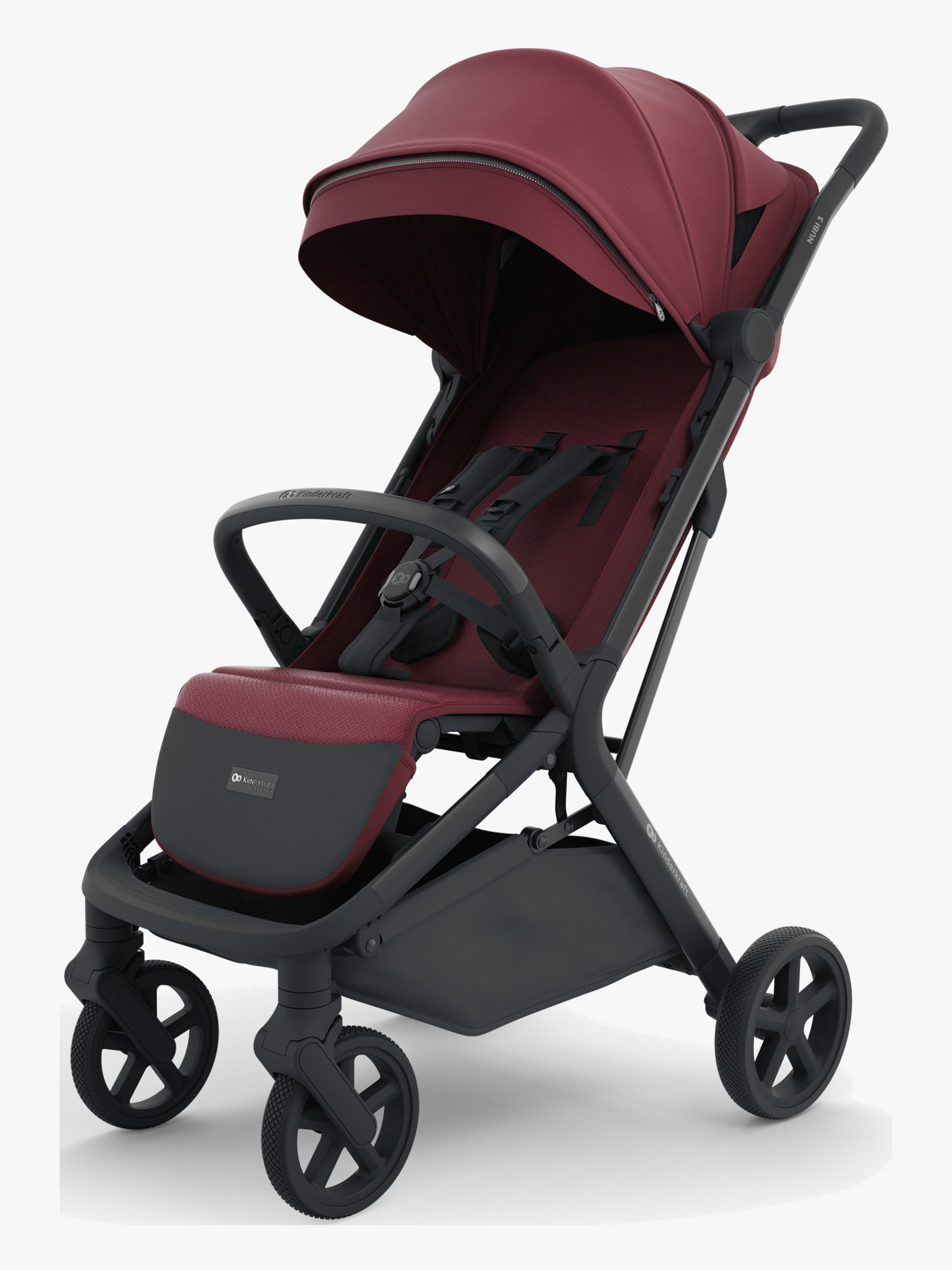 Kinderkraft NUBI 3 Sportsvogn, Dark Ruby - Framovervendt Sittedel