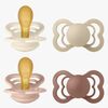 BIBS Supreme Smokk 4-Pakk Silikon Stl 2, Ivory/Vanilla/Blush/Woodchuck