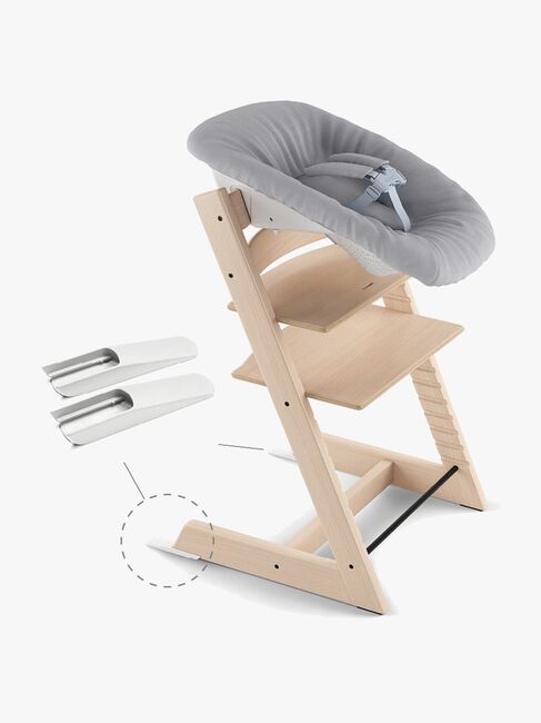 Stokke Tripp Trapp Stol inkl. Newborn Set, Whitewash/Grey
