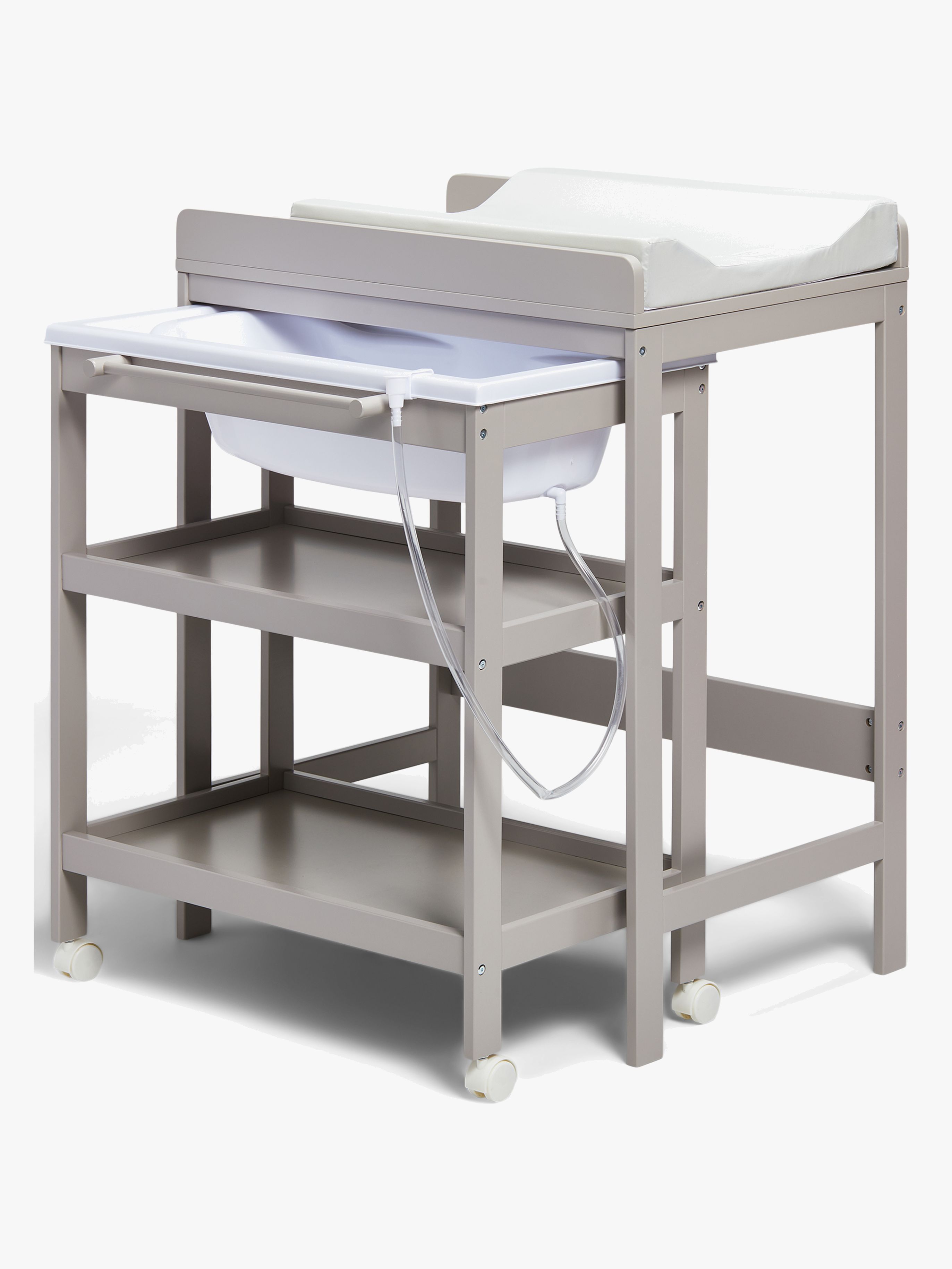 JLY Dream Stellebord Med Uttrekkbar Badebalje, Warm Grey - Gulvstellebord & Stellekommoder