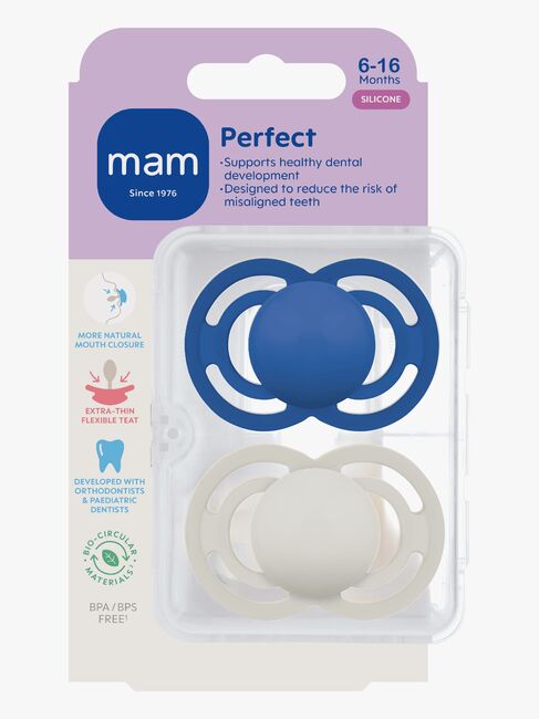 MAM Perfect Smokk Silikon 2-Pakk 6-16m, Blå