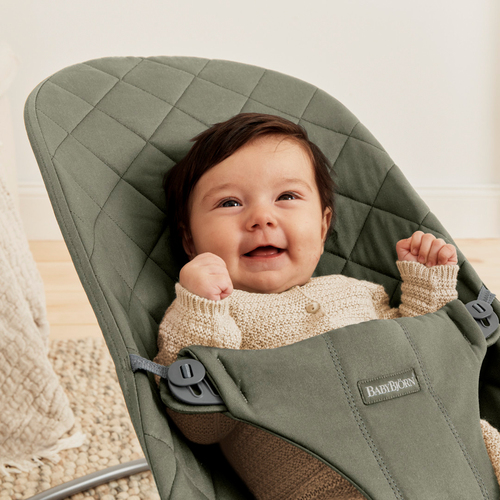 BabyBjörn Bliss Vippestol Vevet Klassisk Quilt, Mørkegrønn