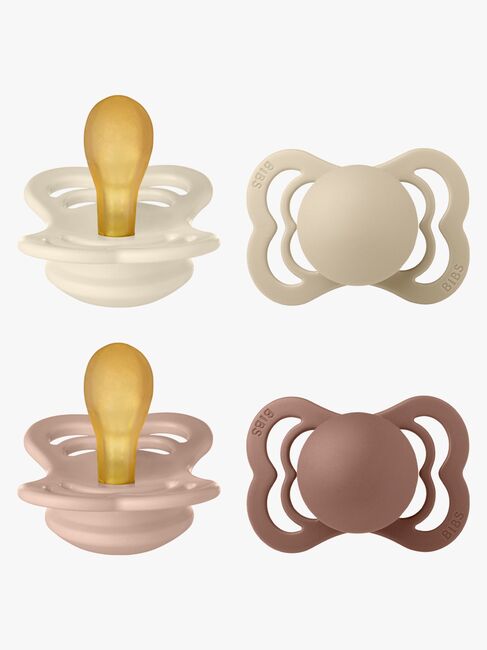 BIBS Supreme Smokk 4-Pakk Silikon Stl 1, Ivory/Vanilla/Blush/Woodchuck