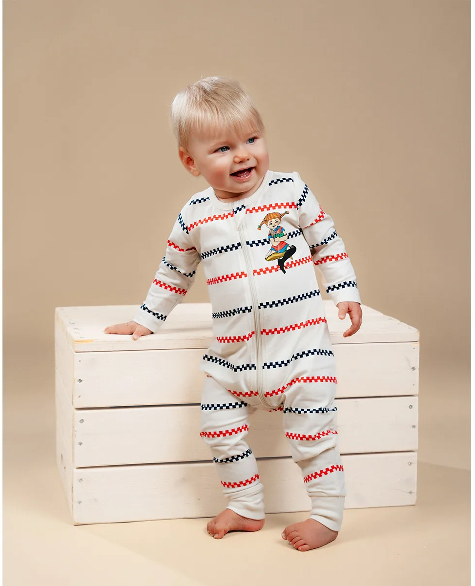 Pippi Langstrømpe Square Stripe Pysjamas, Kitt