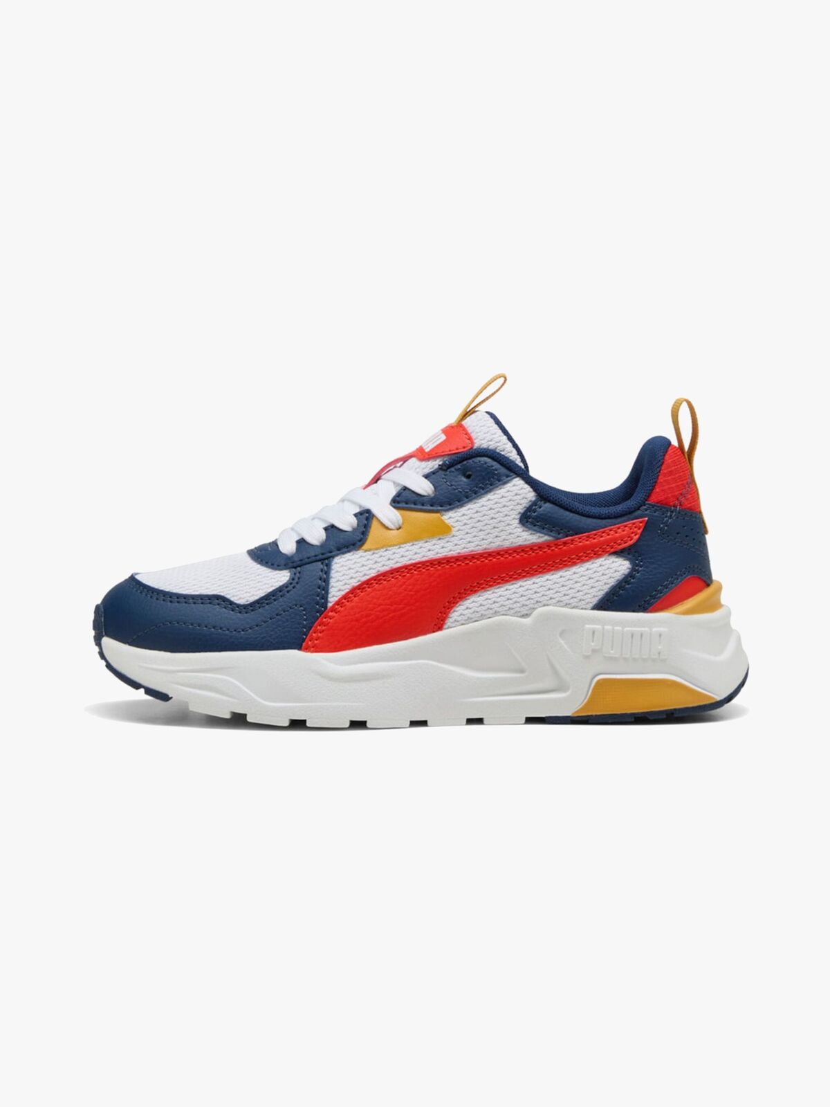 Puma Trinity Lite Jr Sneakers, White/Fierce Red/Persian Blue