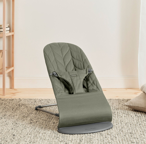 BabyBjörn Bliss Vippestol Vevet Bladmønstret Quilt, Mørkegrønn