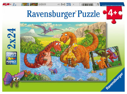 Ravensburger Puslespill Lekende Dinosaurer 2x24 Biter