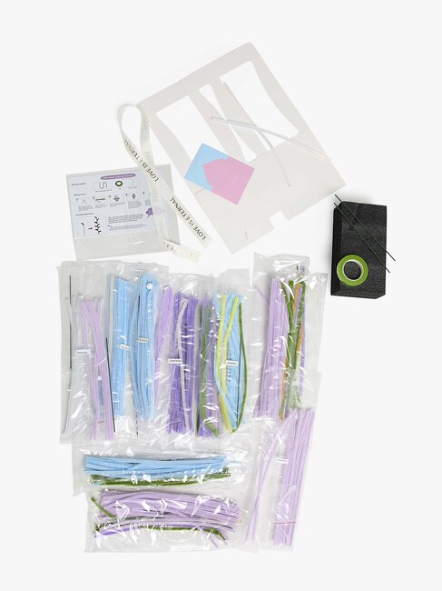 Fippla DIY-sett Blomsterbukett med Piperensere 32 Deler, Lilla