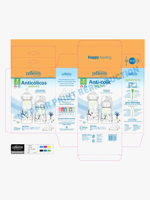 Dr. Brown WideNeck Options+ Tåteflasker 150 ml + 270 ml 2-Pakk, Jungle