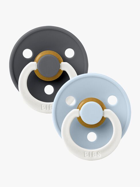 BIBS Smokk Colour 2-pack Lateks Størrelse 2, Iron Glow/Baby Blue Glow