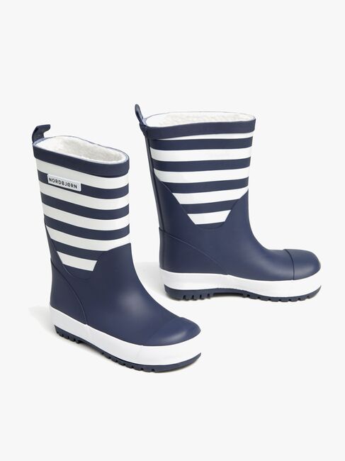 Nordbjørn Dunder Fôrede Gummistøvler, Navy/White