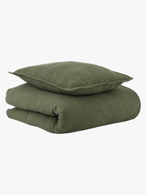 Oh, Poppy! Vega Musselin Sengesett 70x80 Sprinkelseng, Forest Green
