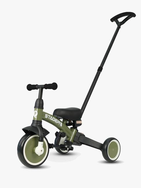 QPlay Stager 3-in-1 Transformerbar Trehjulssykkel, Grønn