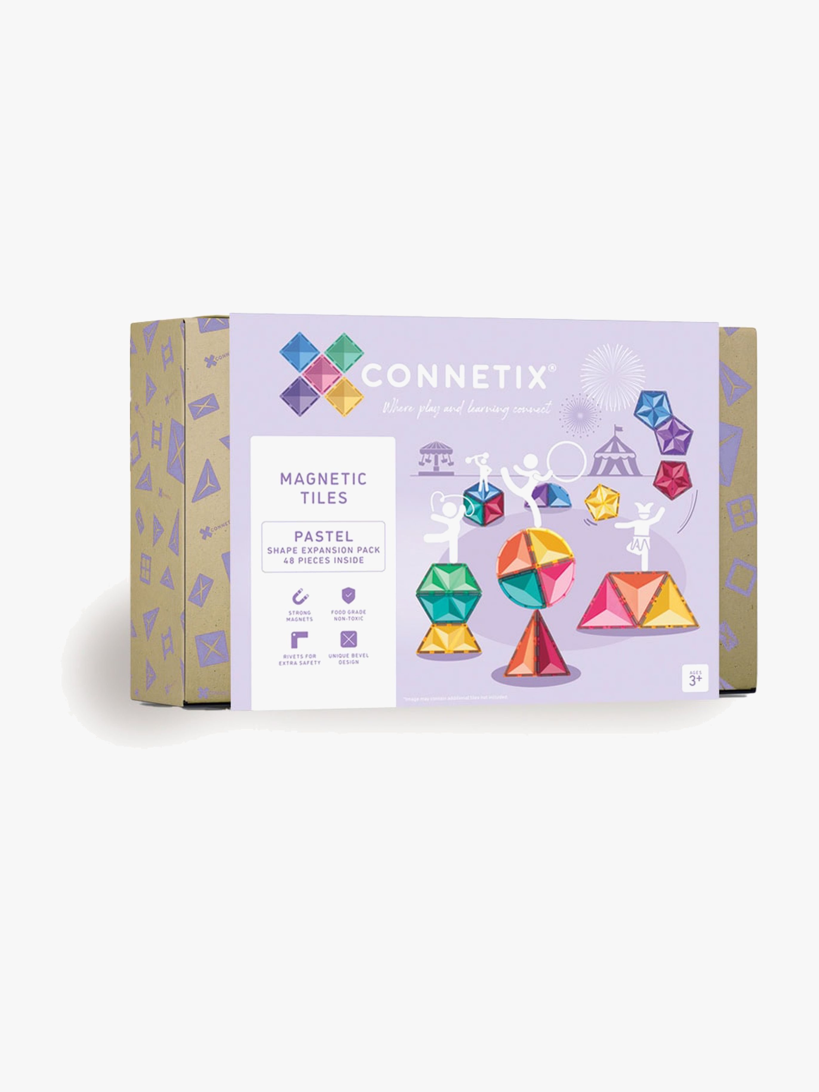 Connetix Magnetiske Byggeklosser Pastel Shape Utvidelsessett 48 Deler - Magnetleker - Plast