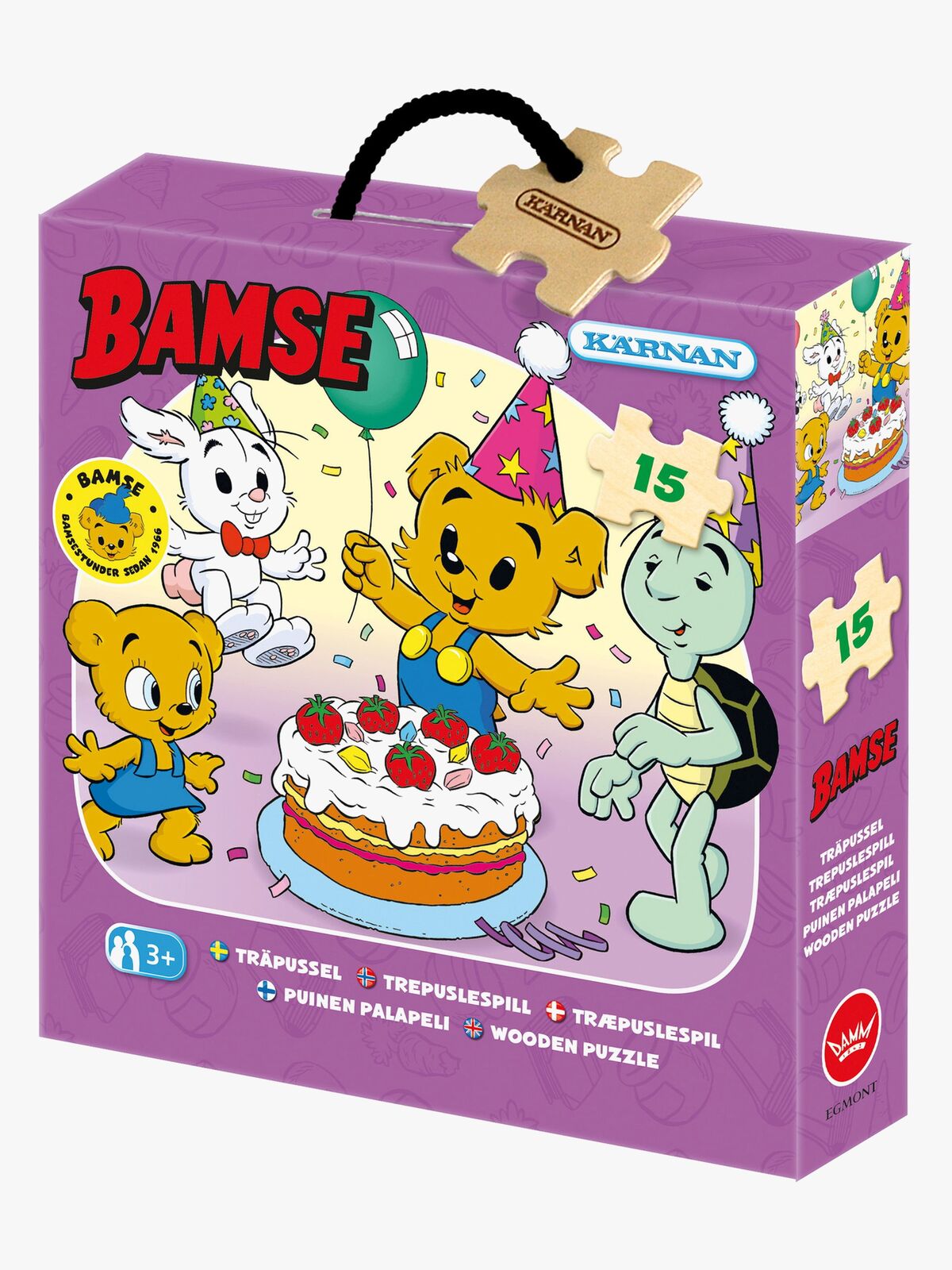 Egmont Kärnan Bamse Trepuslespill Festmotivet 15 Brikker